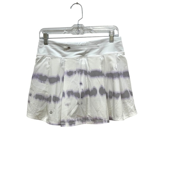 Lululemon Pace Rival Short Lined Athletic Skirt White Stretch Pocket Womens 6 - Picture 6 of 6